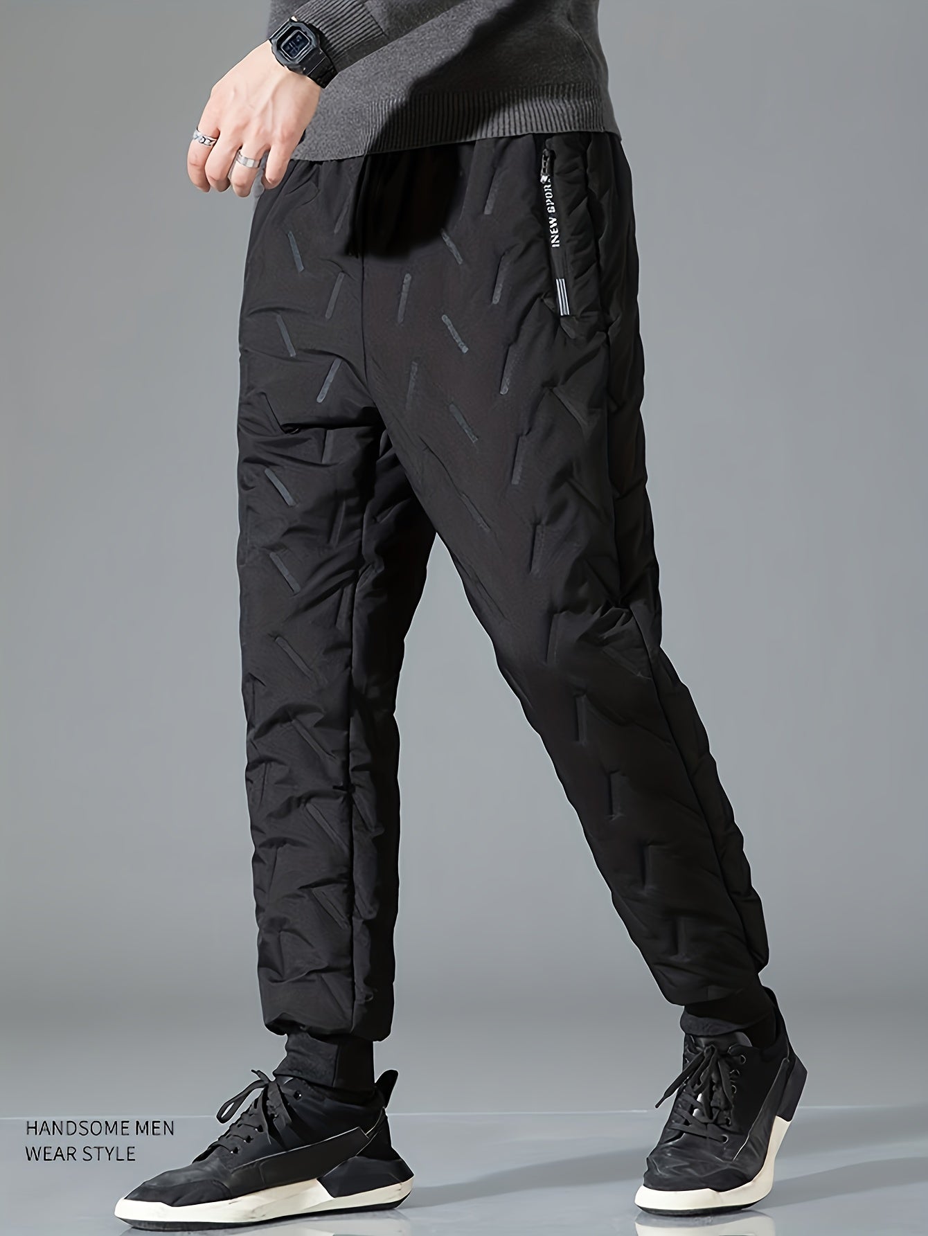 Men's Thermal Fleece Pants Warm Joggers For Winter Outdoor