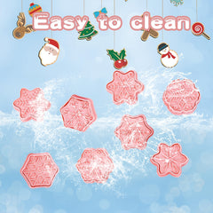 8pcs Christmas Snowflake Cookie Cutters Pastry Cutter Set Baking Tools