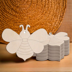 20pcs Bee Wooden Craft Chips for DIY Art Projects Decorative Crafting
