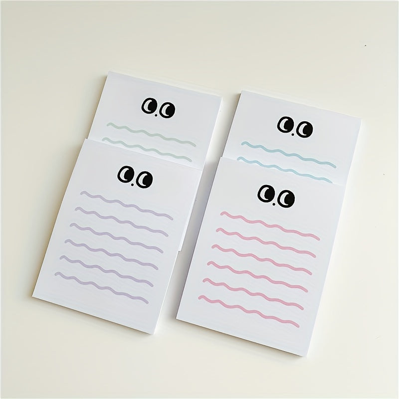 Big Eye Wave Memo Pad Steno Pads Minimalist Cartoon Matte