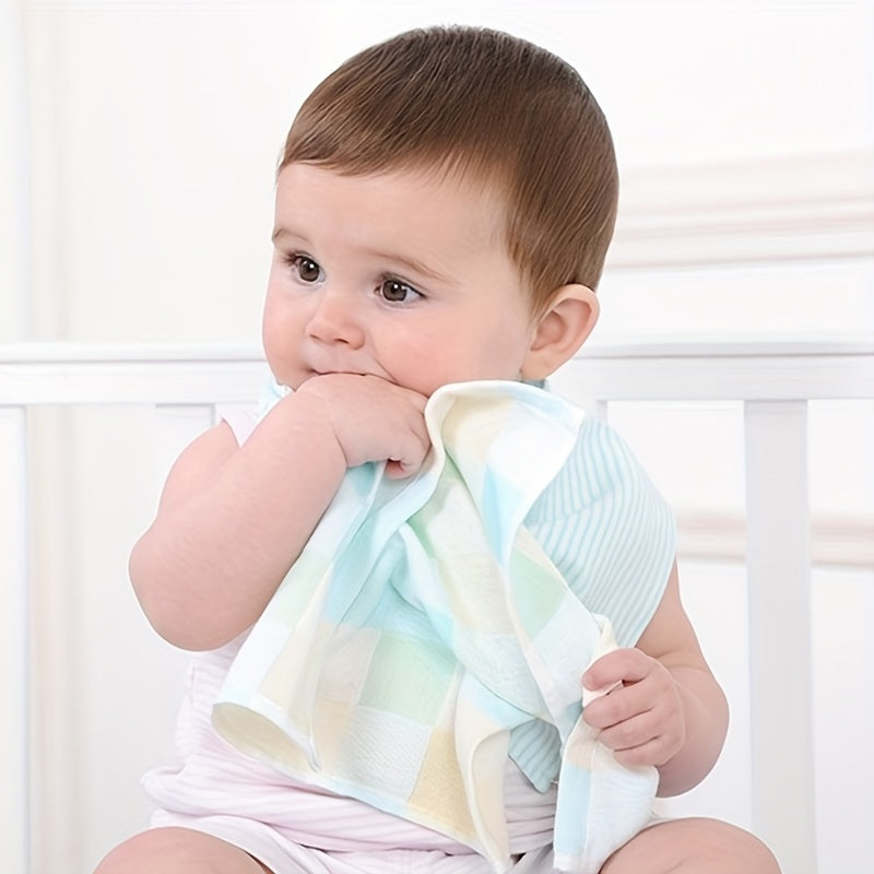 2pcs Multicolor Cotton Square Towels for Infants Small Towels