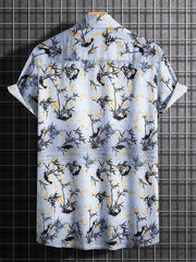 Bamboo Pattern Short Sleeve Hawaiian Shirt for Vacation