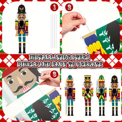 4PCS Christmas Nutcracker Yard Sign Outdoor Decoration