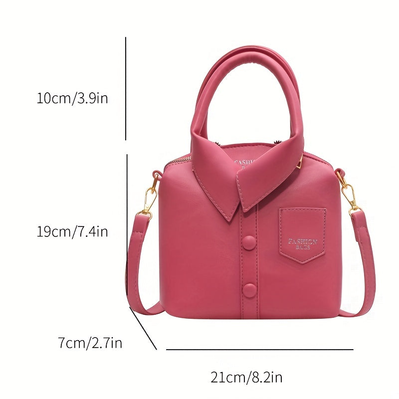 Unique Shirt Crossbody Bag All Match Bag With Detachable Strap Satchel Bag
