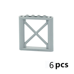 6pcs Building Block Set with 6x6 Dot Support Frame for Educational Toy