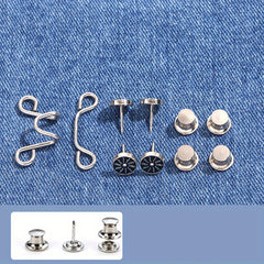 10pcs Waist Retracting Jeans Buckle Metal Button