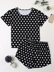  Polka Dot Tee & Shorts Pajama Set