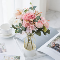 1pc Silk Rose Bouquet Artificial Flowers Home Decor