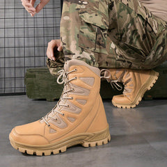 Men's Combat Boots Casual Lace up Walking Hiking Outdoor Shoes