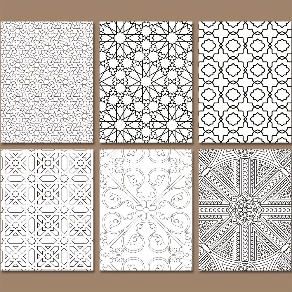Geometric Patterns Coloring Book for Adults - Mindful Art Relax Gift