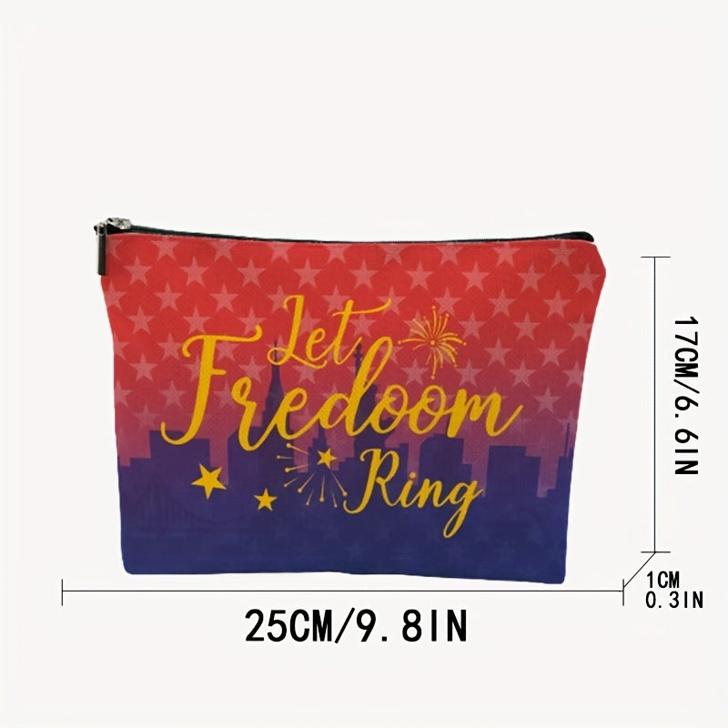 Independence Cosmetic Bag Portable Waterproof Zipper Travel Storage Bag