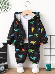 Baby Boys Dinosaur Print Hoodie & Pants Set