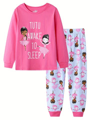 Girls Cartoon Pattern Pajama Set