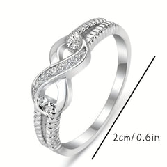Infinity Symbol Platinum Rhinestone Ring