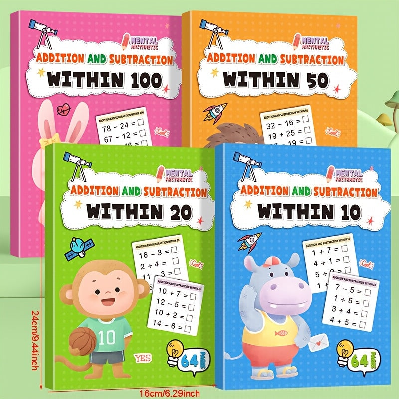Addition & Subtraction Workbook Daily Math Practice for Kids Education Learning