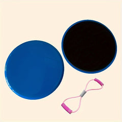 Yoga Slide Discs & 8-Shaped Resistance Puller Set for Fitness Exercise