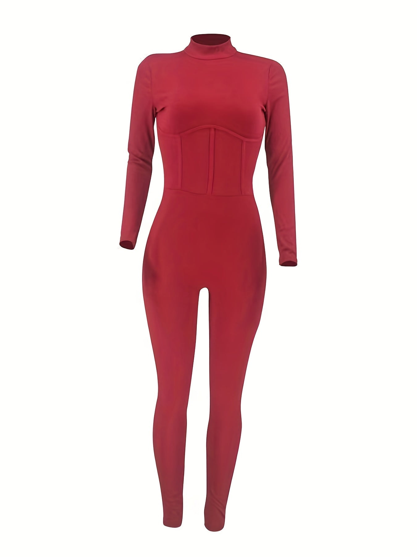 Sexy High Neck Backless Jumpsuit Long Sleeve Slim Fit