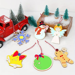 48pcs Christmas Wood Crafts Kit For Kids DIY Painting Crafts Party Favors