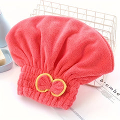 Quick-Drying Small Bow Hair Cap Strong Absorbent Shower Cap