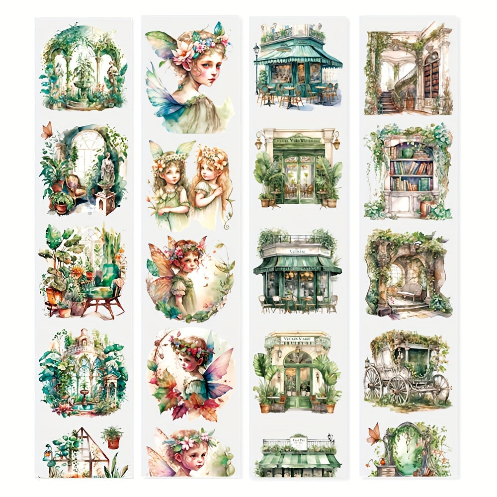 Castle Series Retro Flower Room Elf Girl PET Tape