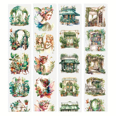 Castle Series Retro Flower Room Elf Girl PET Tape