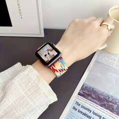Rainbow Nylon Elastic Smart Watch Strap for Smart Watch