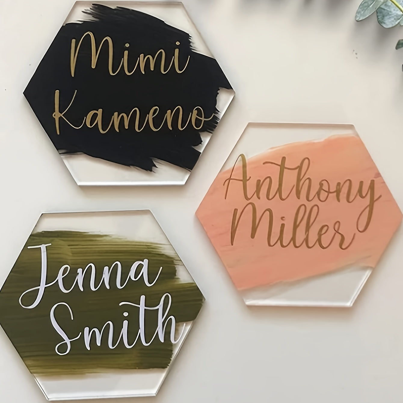 3pcs Acrylic Graffiti Drawing Board Set - Transparent Hexagonal