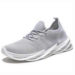 Men's Breathable Lace Up Knitted Blade Sneakers