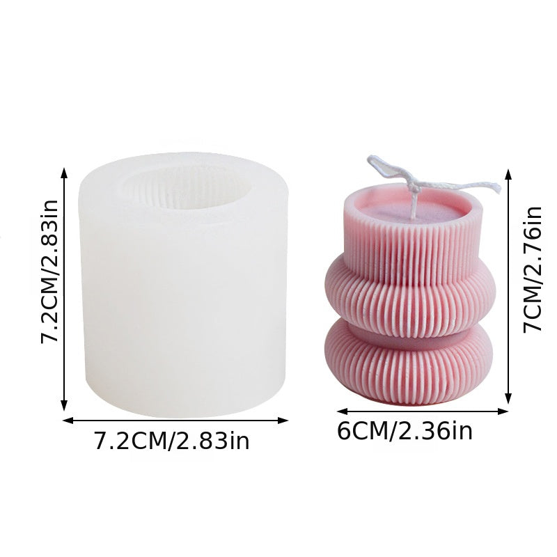 Striped Roman Column Candle Silicone Mold DIY Decoration