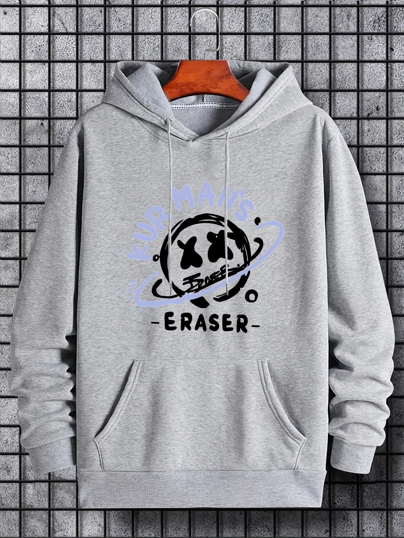 Cartoon Planet Print Hoodie Men's Pullover Hooded Sweatshirt