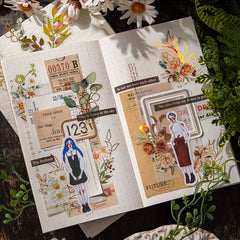 40pcs Vintage Plants & Flowers Stickers for DIY Art Supplies