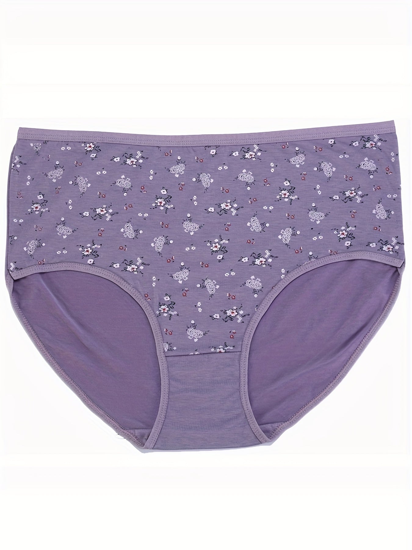 3 Pack Plus Size Women's Ditsy Floral Print Underwear Set