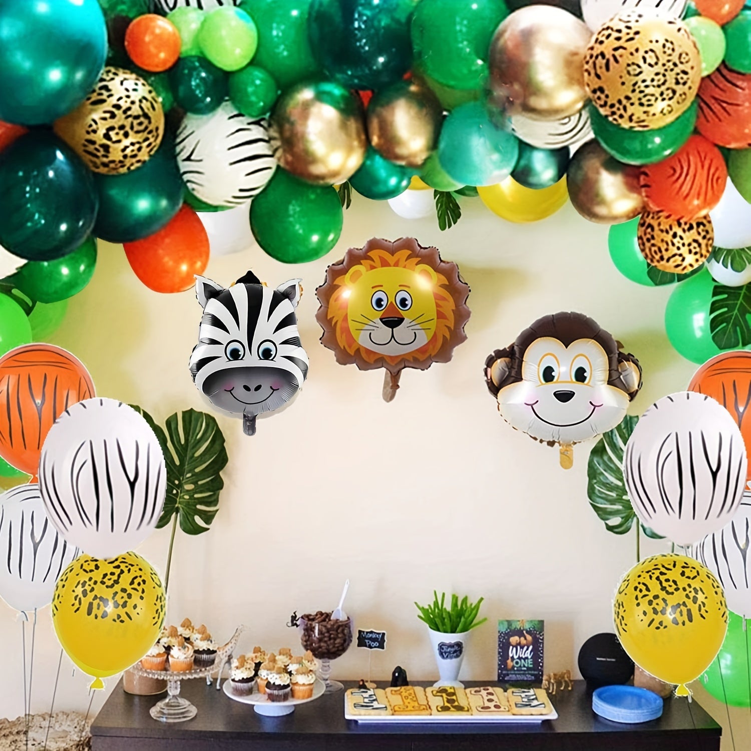 161pcs Jungle Safari Birthday Party Decorations Safari Animal Balloon Garland