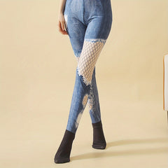 Fishnet Pattern Pantyhose High Waist Elastic Slim Pantyhose