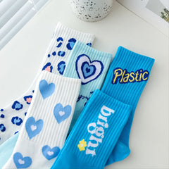 5 Pairs Women's Mixed Pattern Mid Tube Socks