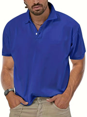 Breathable Solid Golf Polo Shirt Men's Casual V Neck T Shirt Short Sleeve