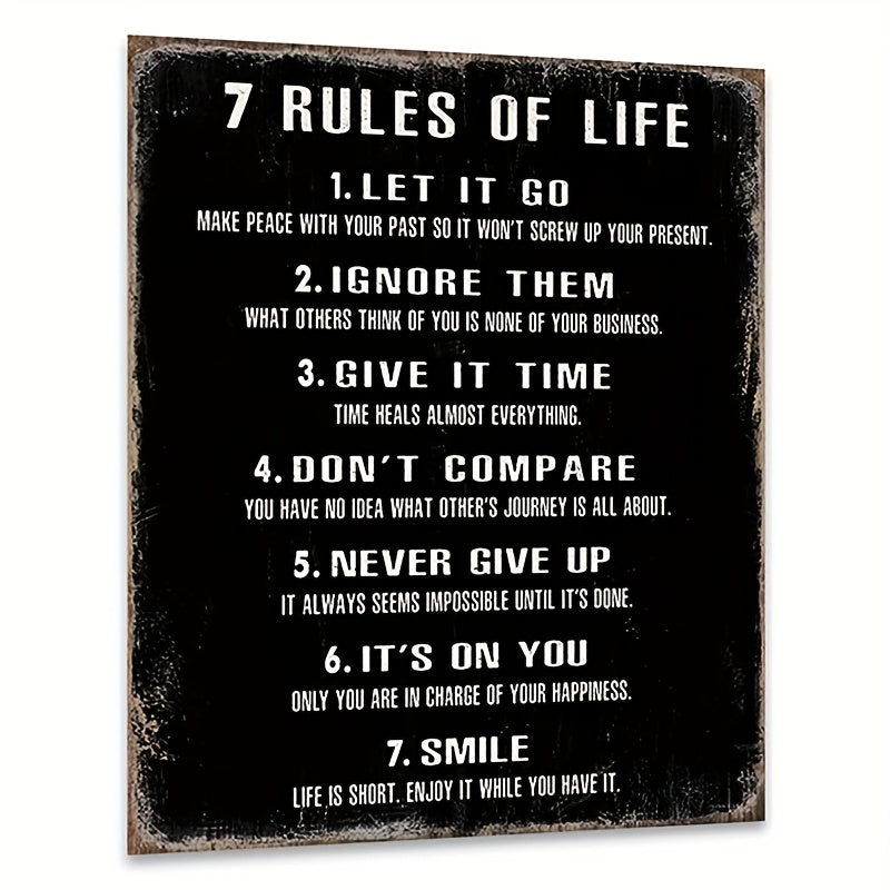 Inspirational Rules of Life Posters 8x10in for Home Office and Classroom Decor