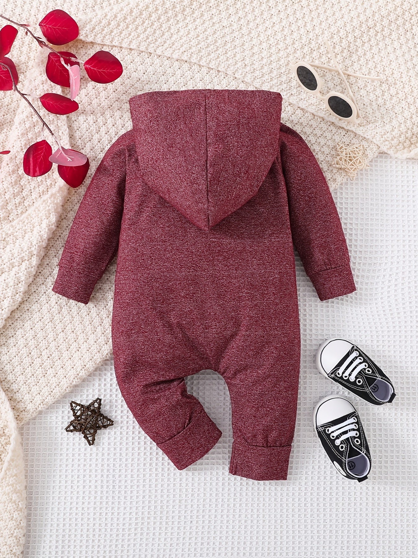 Newborn Baby Boy Long Sleeve Romper Jumpsuit Hooded Onesie
