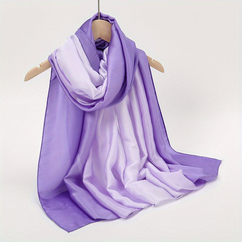 Gradient Sunscreen Large Shawl Silk Feeling Soft Wrap