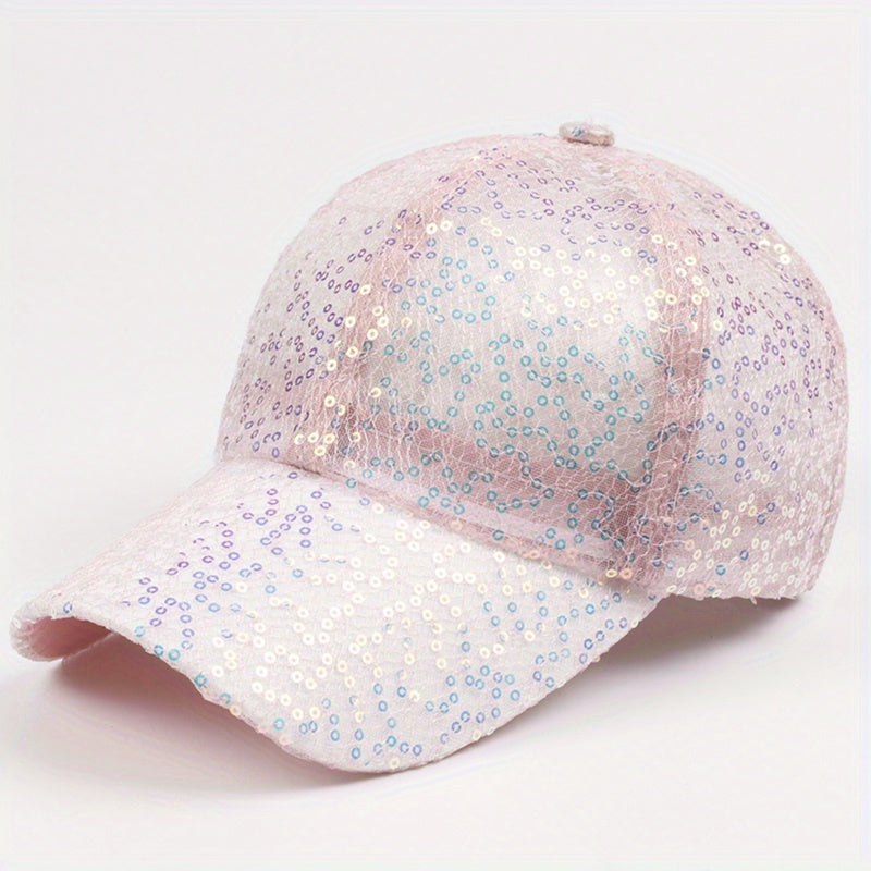 Glitter Trucker Hat Sequin Baseball Cap Lightweight Sunscreen Dad Hat