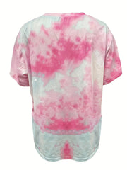  Tie Dye Round Neck Top & Shorts Two Piece Set