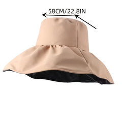 Wide Brim Sun Hat Solid Sunscreen Foldable Bucket Hats Cotton Beach Travel