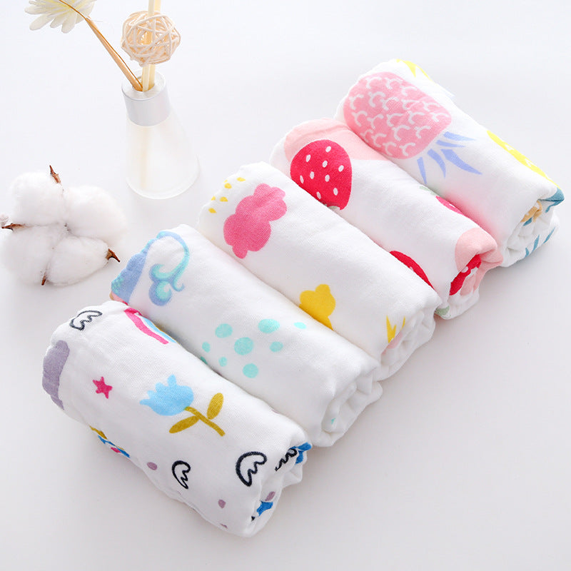 5pcs Baby Cartoon Print Bibs Set