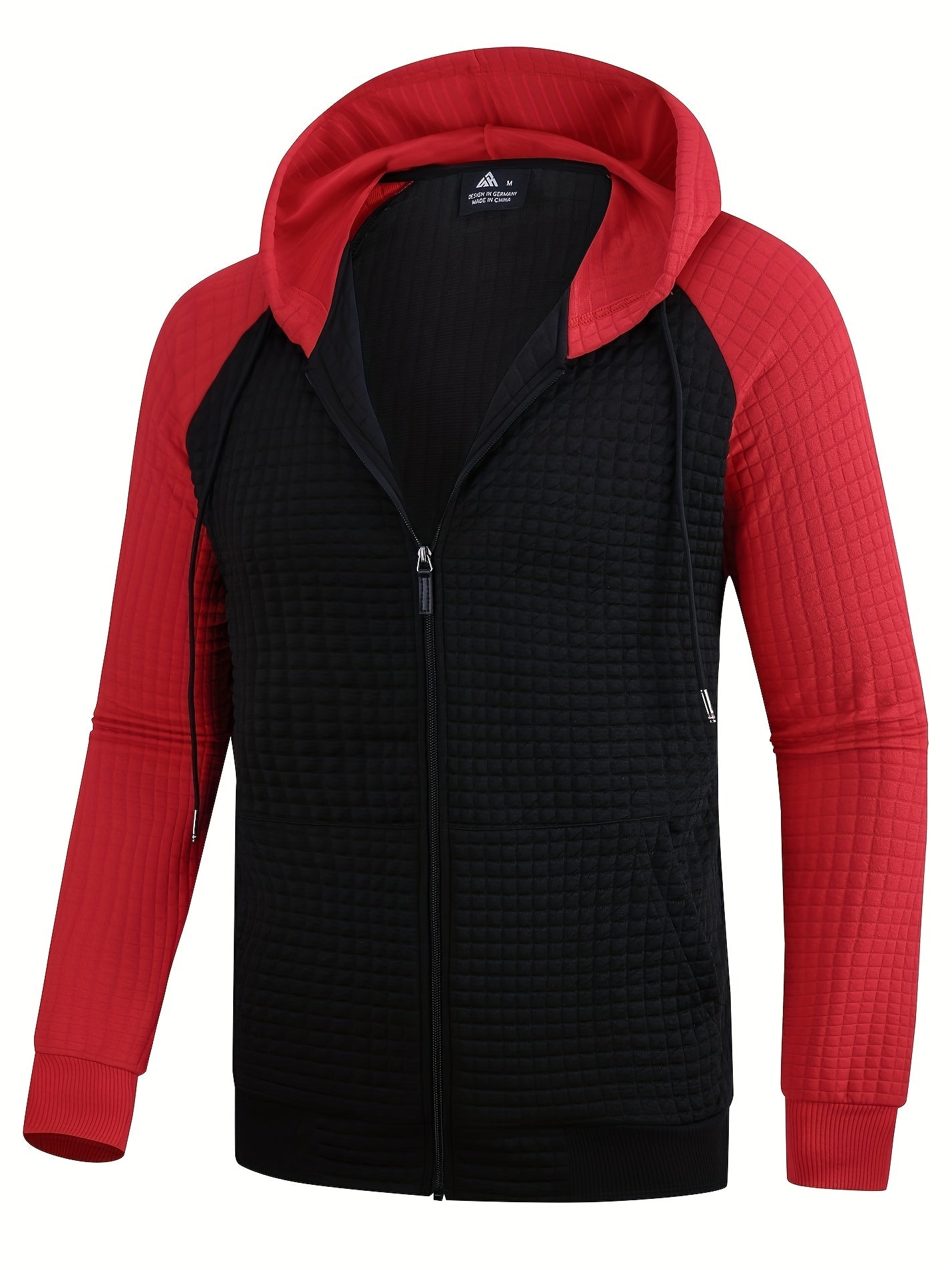 Men's Waffle Pattern Hooded Jacket
