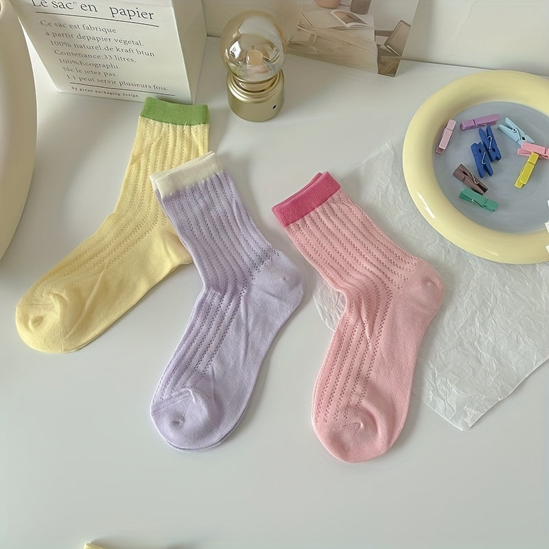 Colorblock Crew Socks Women's Stockings & Hosiery