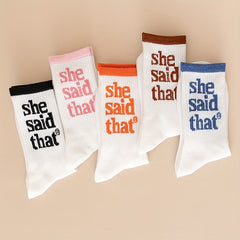 5 Pairs Letter Print Socks Mid Tube Women's Stockings