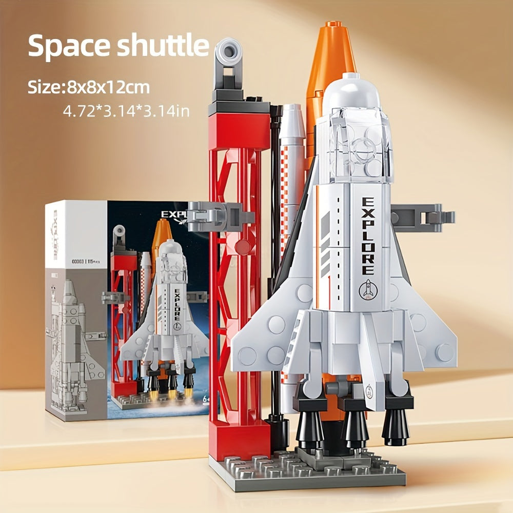 Space Rocket Building Block Model Easy to Assemble Holiday Gift