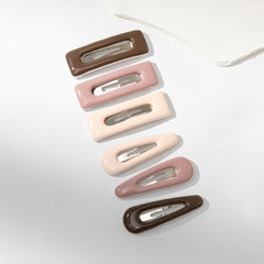 6pcs Multicolor French Hair Snap Clip Barrette Hair Accessories