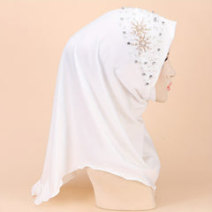 Faux Pearl Breathable Hijab Thin Bandana Stretchy Turban Hat