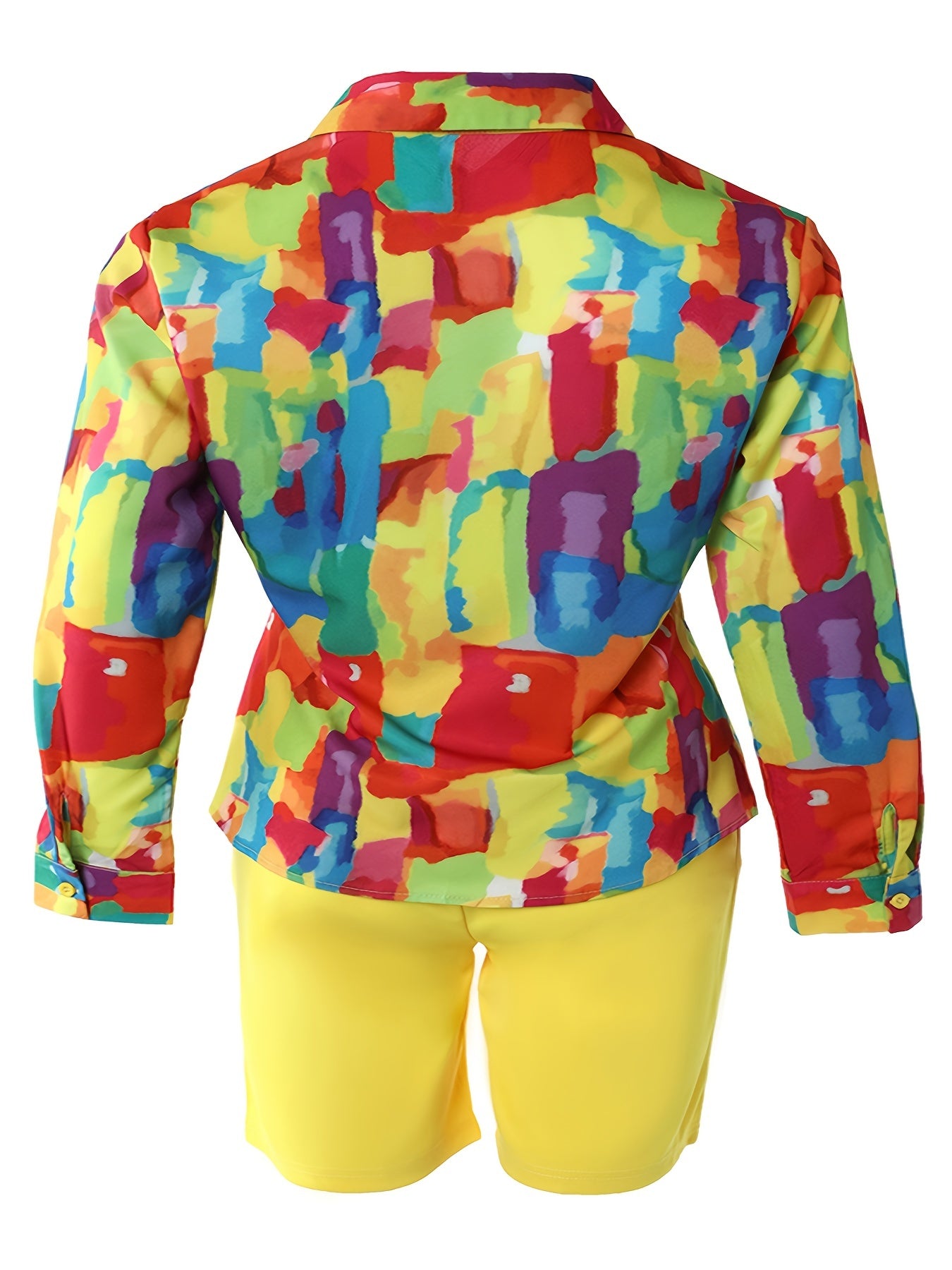  Random Print Shirt & Shorts Set